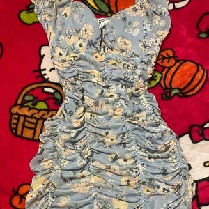 Floral Blue Midi Dress